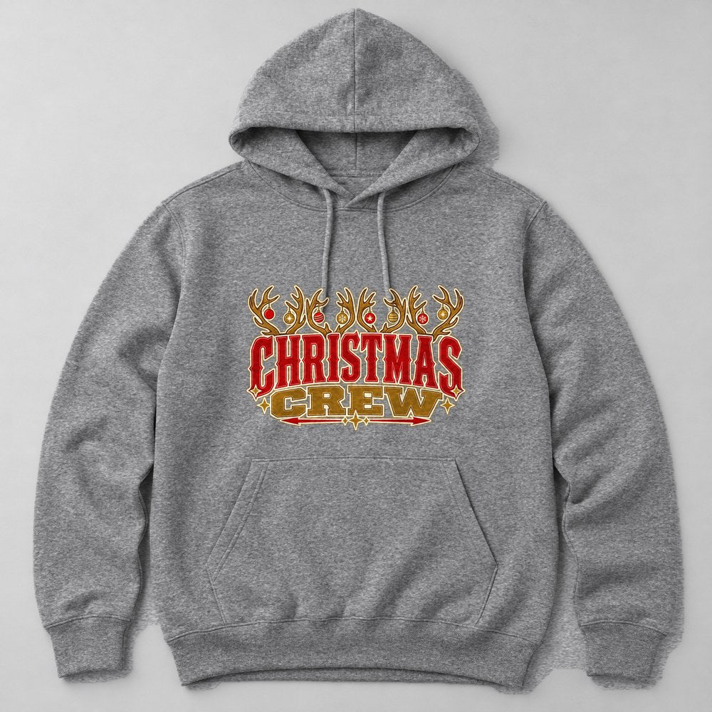 Christmas Crew Hoodie in Heather Grey