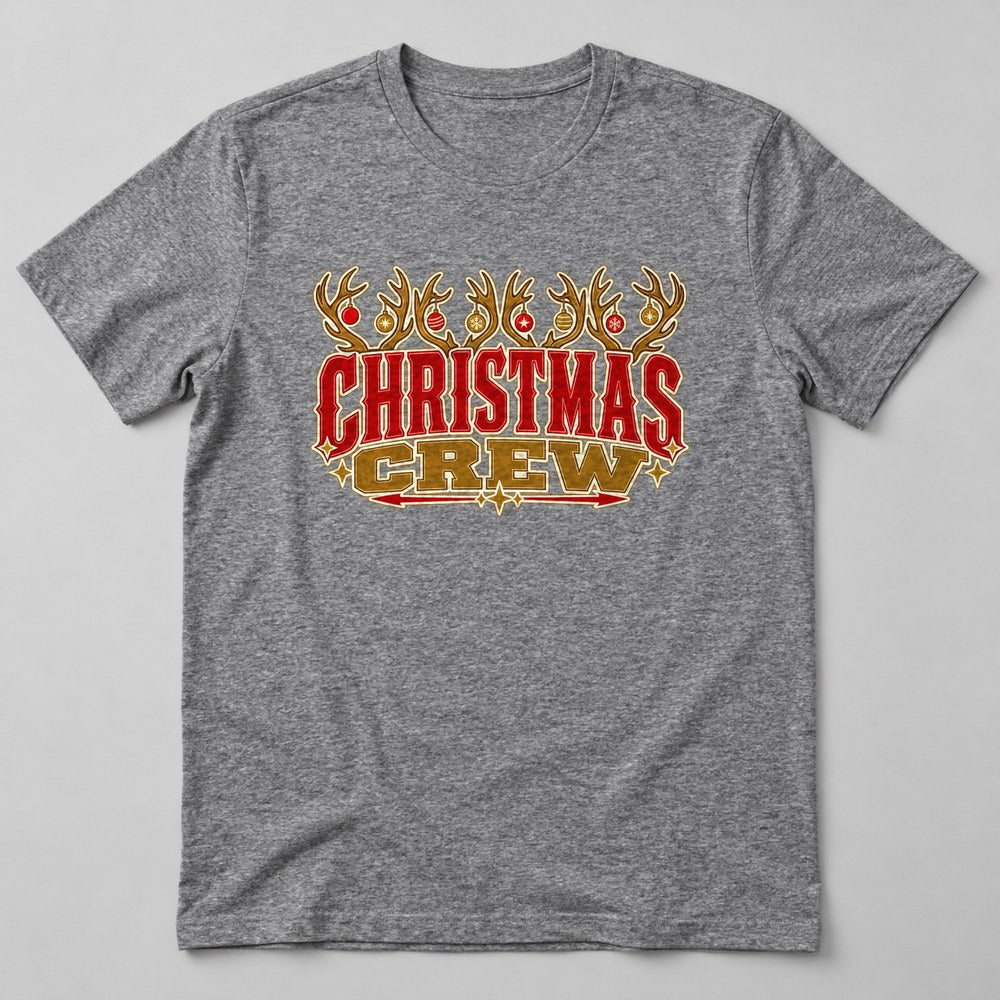 Christmas Crew T-Shirt in Heather Grey