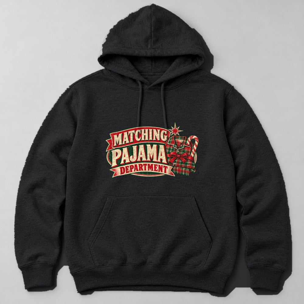 Matching Pajama Department Hoodie in Black