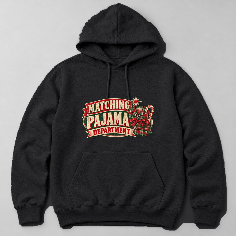Matching Pajama Department Hoodie in Black