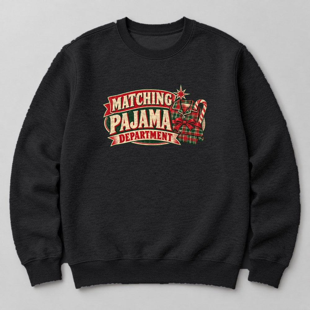 Matching Pajama Department Sweatshirt in Black