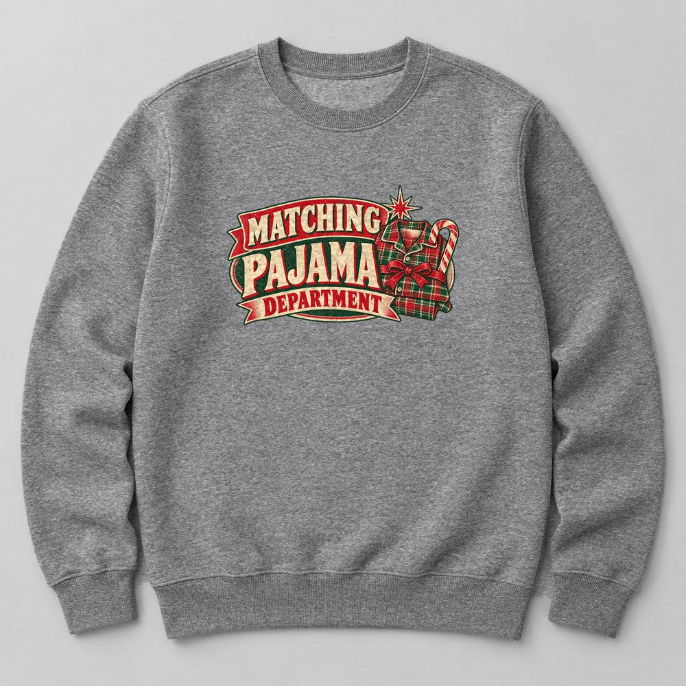 Matching Pajama Department Sweatshirt in Heather Grey