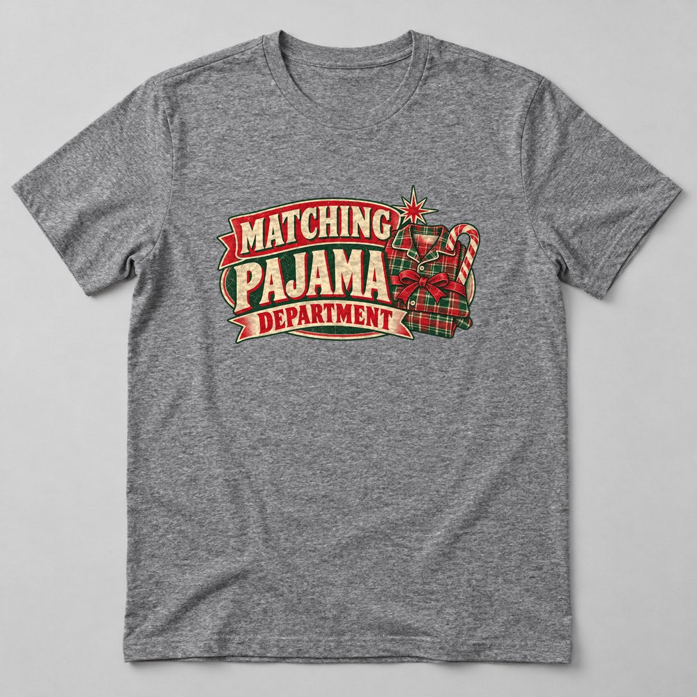 Matching Pajama Department T-Shirt in Heather Grey