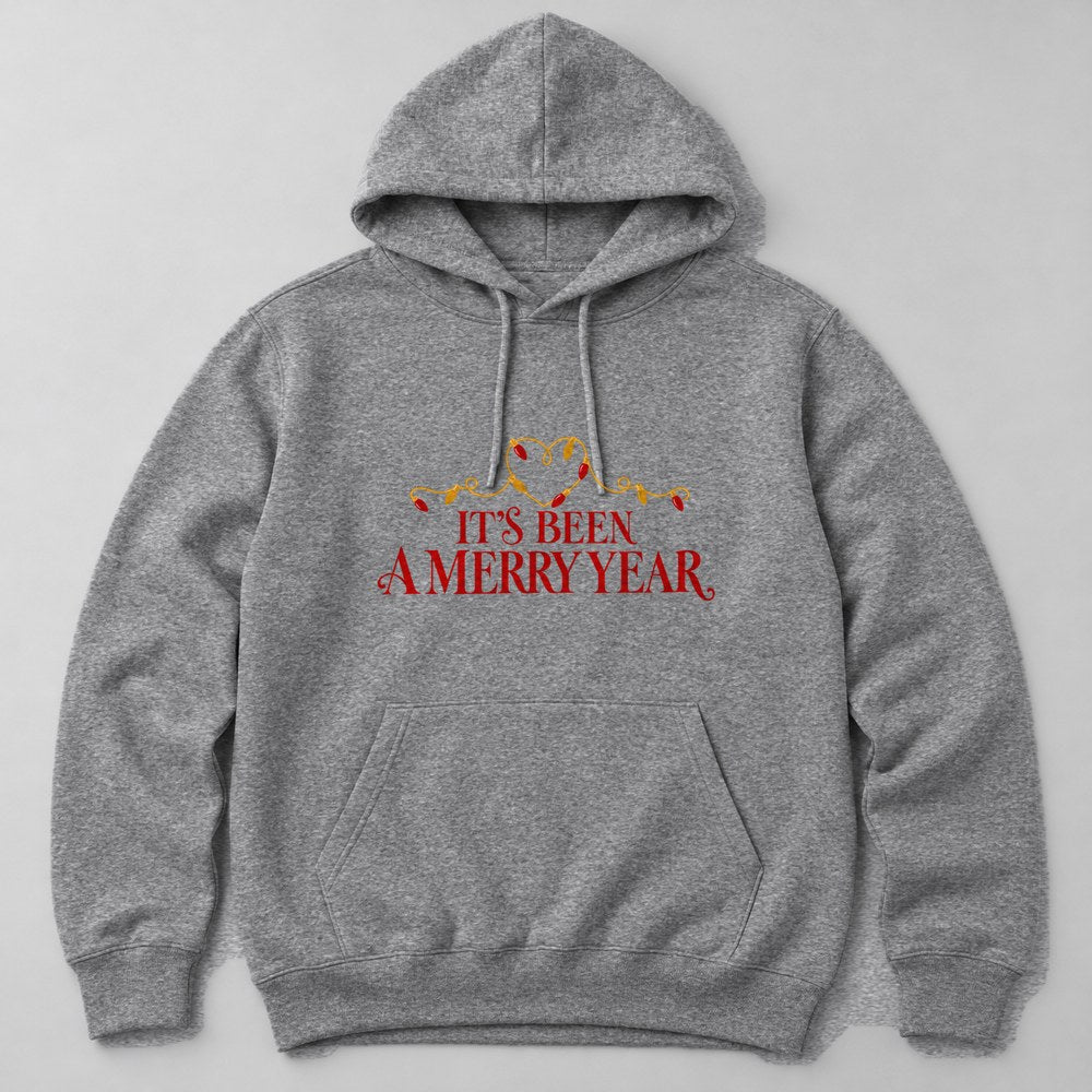 It's Been a Merry Year Hoodie in Heather Grey
