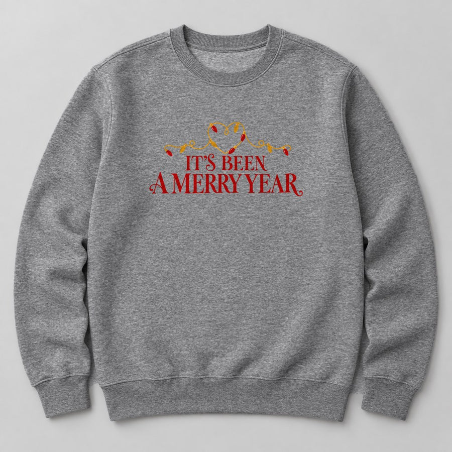 It's Been a Merry Year Sweatshirt in Heather Grey