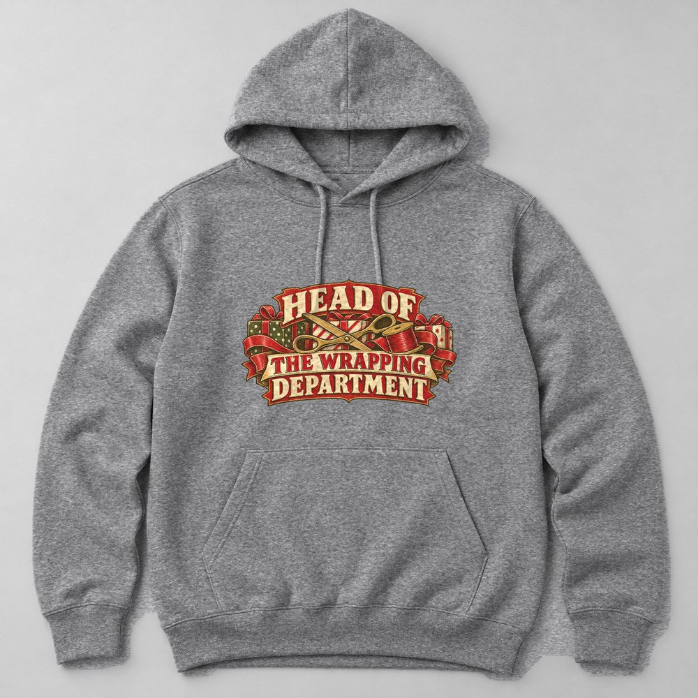 Head of the Wrapping Department Hoodie in Heather Grey