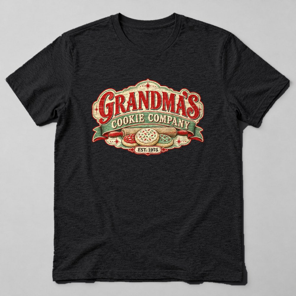 Grandma's Cookie Company Est. 1975 T-Shirt in Black