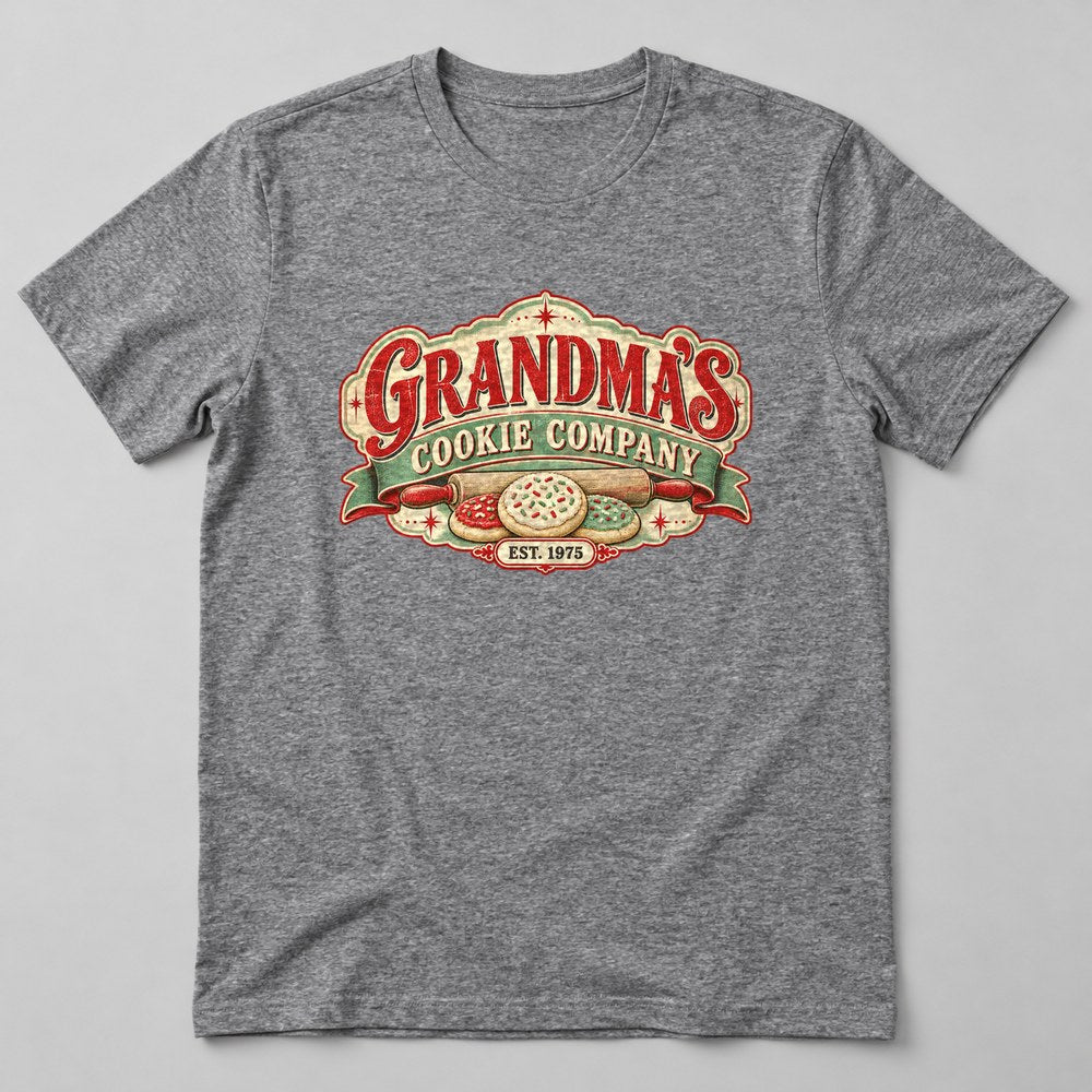 Grandma's Cookie Company Est. 1975 T-Shirt in Heather Grey