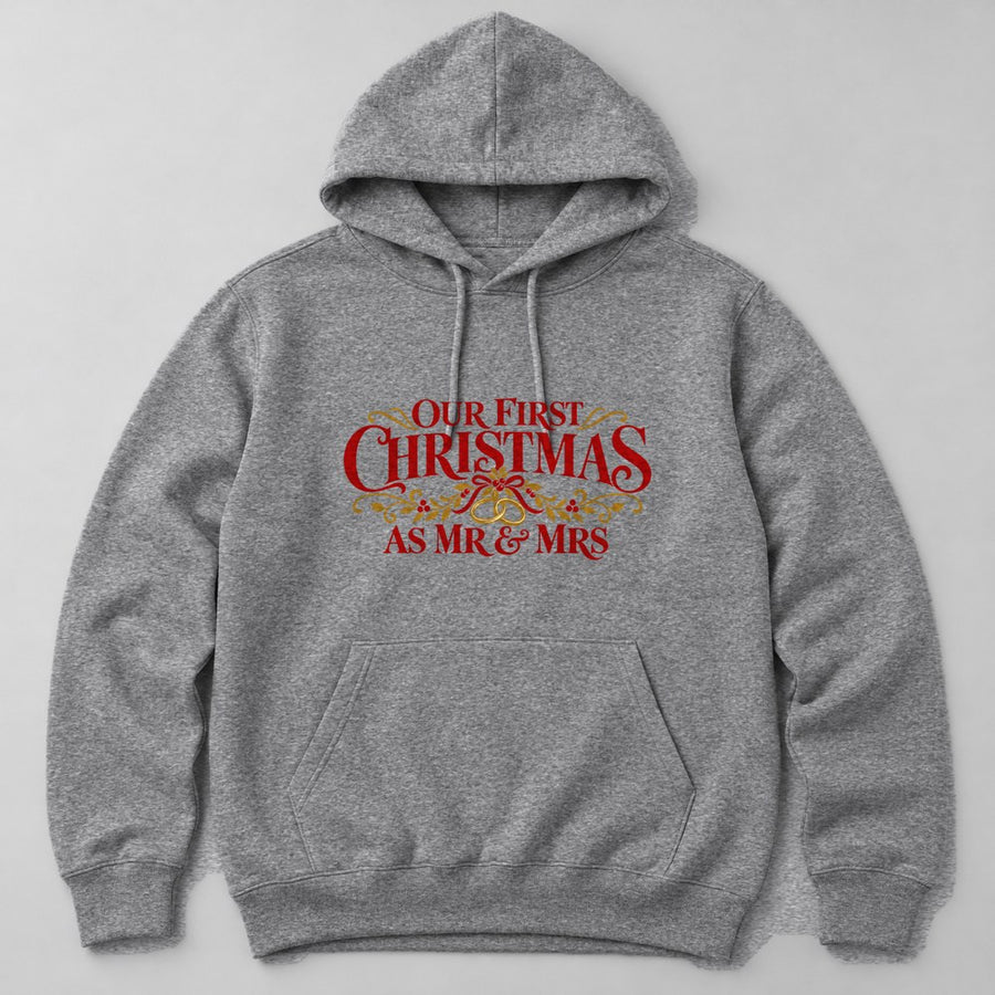 Our First Christmas As Mr & Mrs Hoodie in Heather Grey