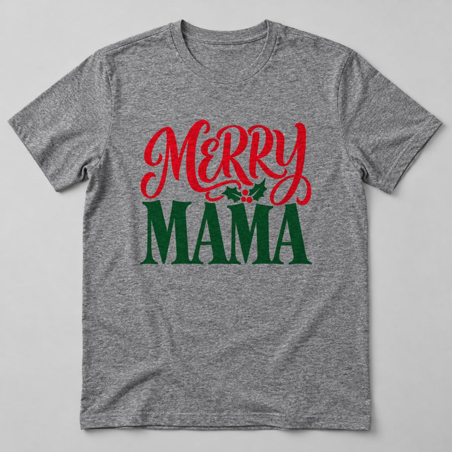 Merry Mama T-Shirt in Heather Grey