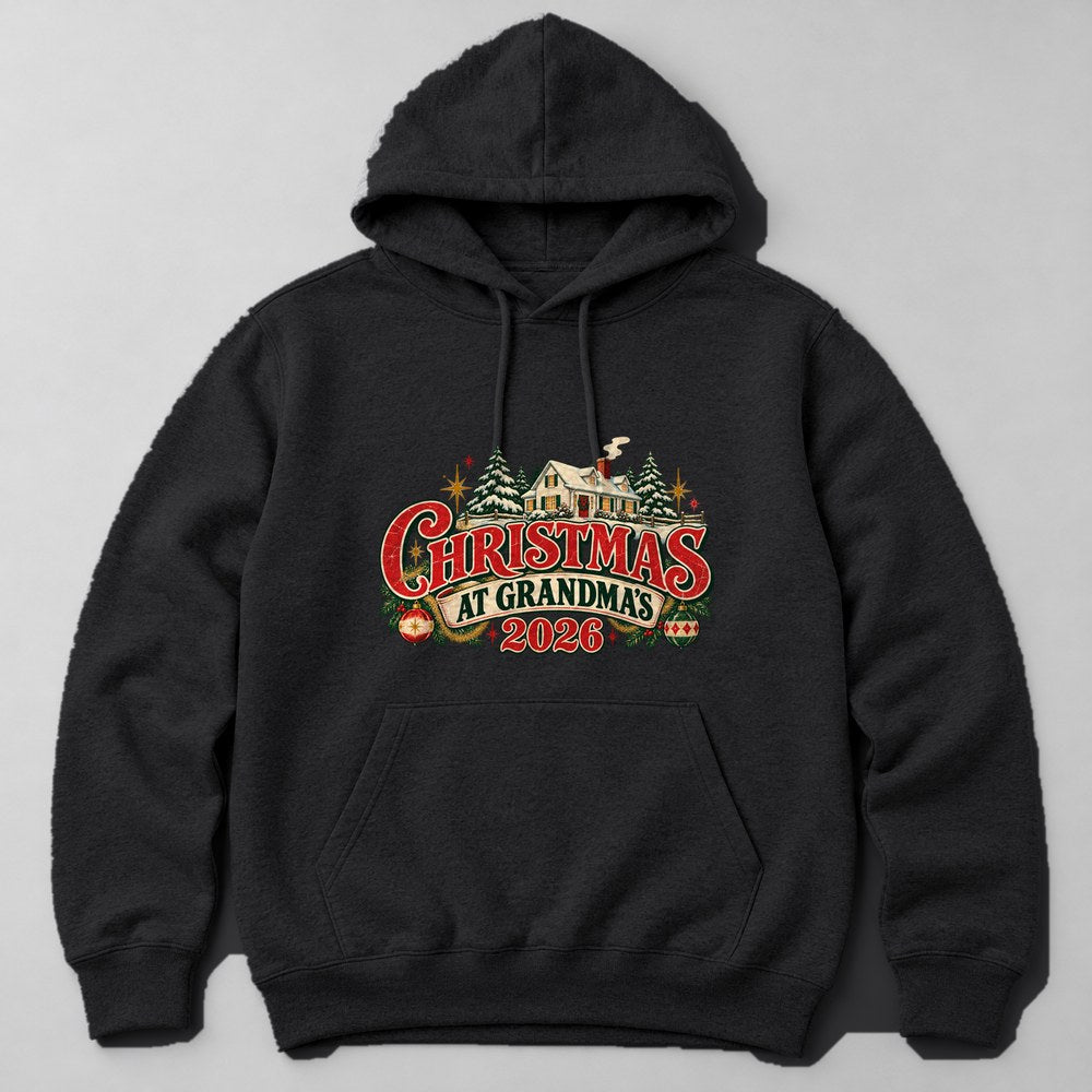 Christmas at Grandma's 2026 Hoodie in Black