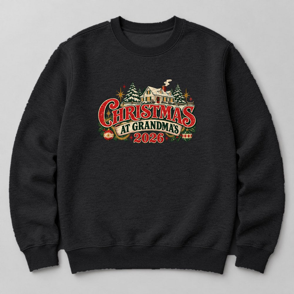 Christmas at Grandma's 2026 Sweatshirt in Black
