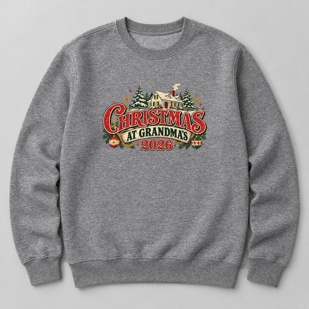 Christmas at Grandma's 2026 Sweatshirt in Heather Grey