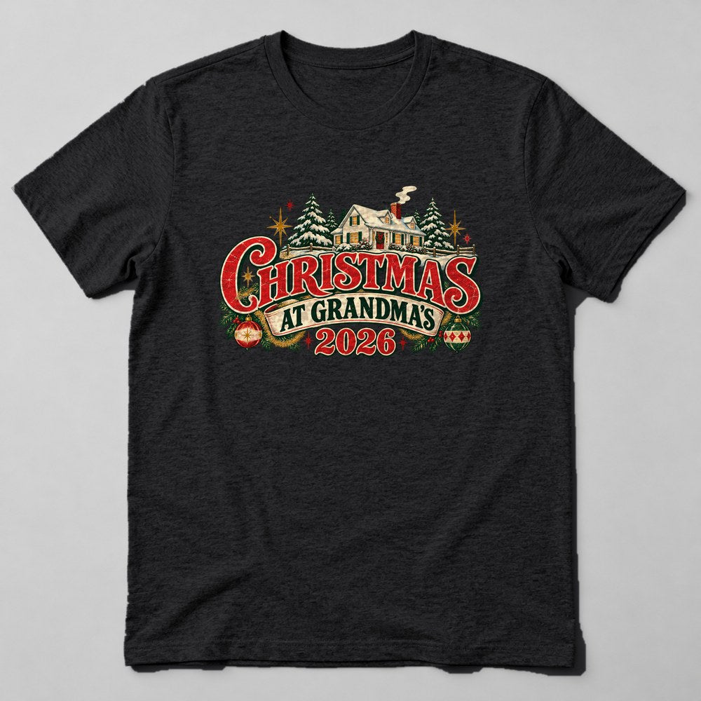 Christmas at Grandma's 2026 T-Shirt in Black
