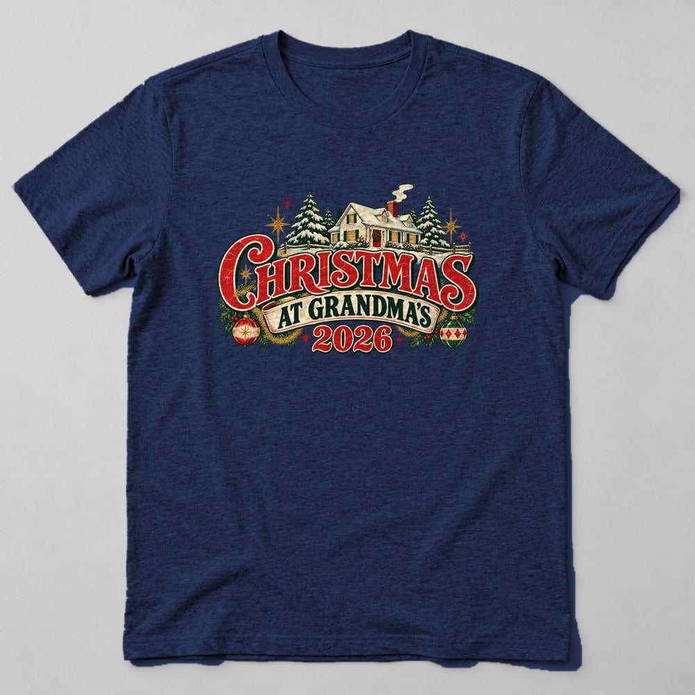 Christmas at Grandma's 2026 T-Shirt in Navy