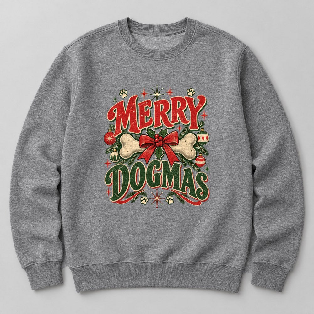 Merry Dogmas Sweatshirt in Heather Grey