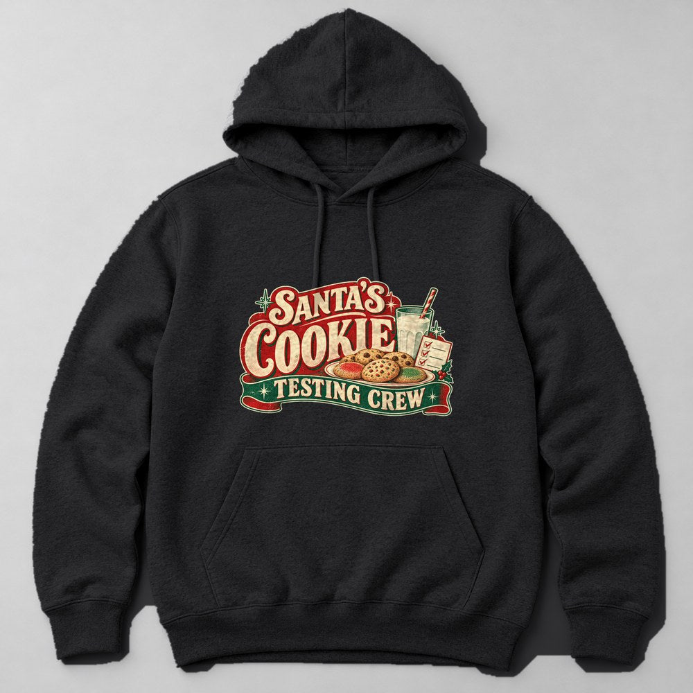 Santa's Cookie Testing Crew Hoodie in Black