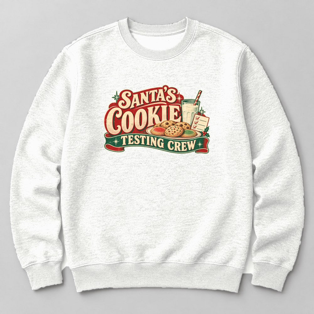 Santa's Cookie Testing Crew Sweatshirt in White