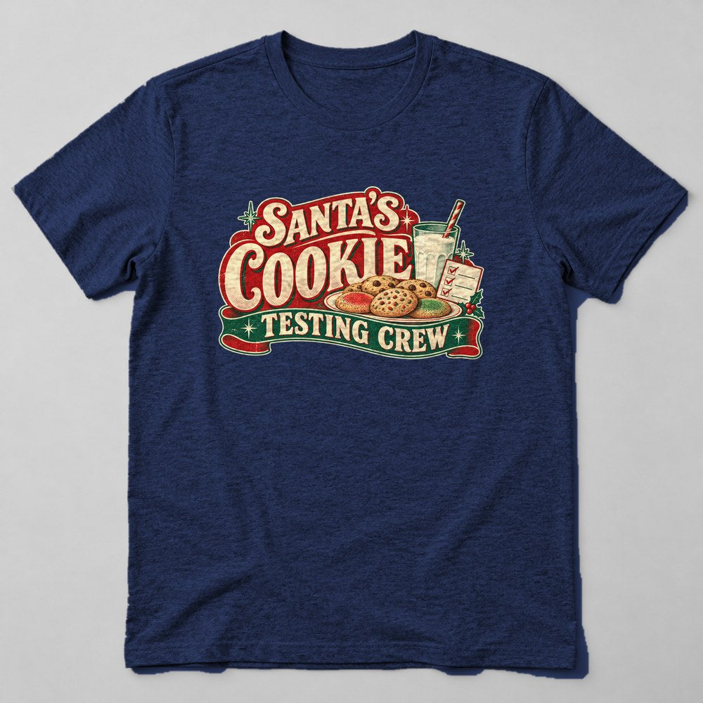 Santa's Cookie Testing Crew T-Shirt in Navy
