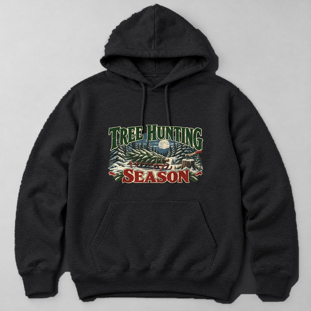 Tree Hunting Season Hoodie in Black
