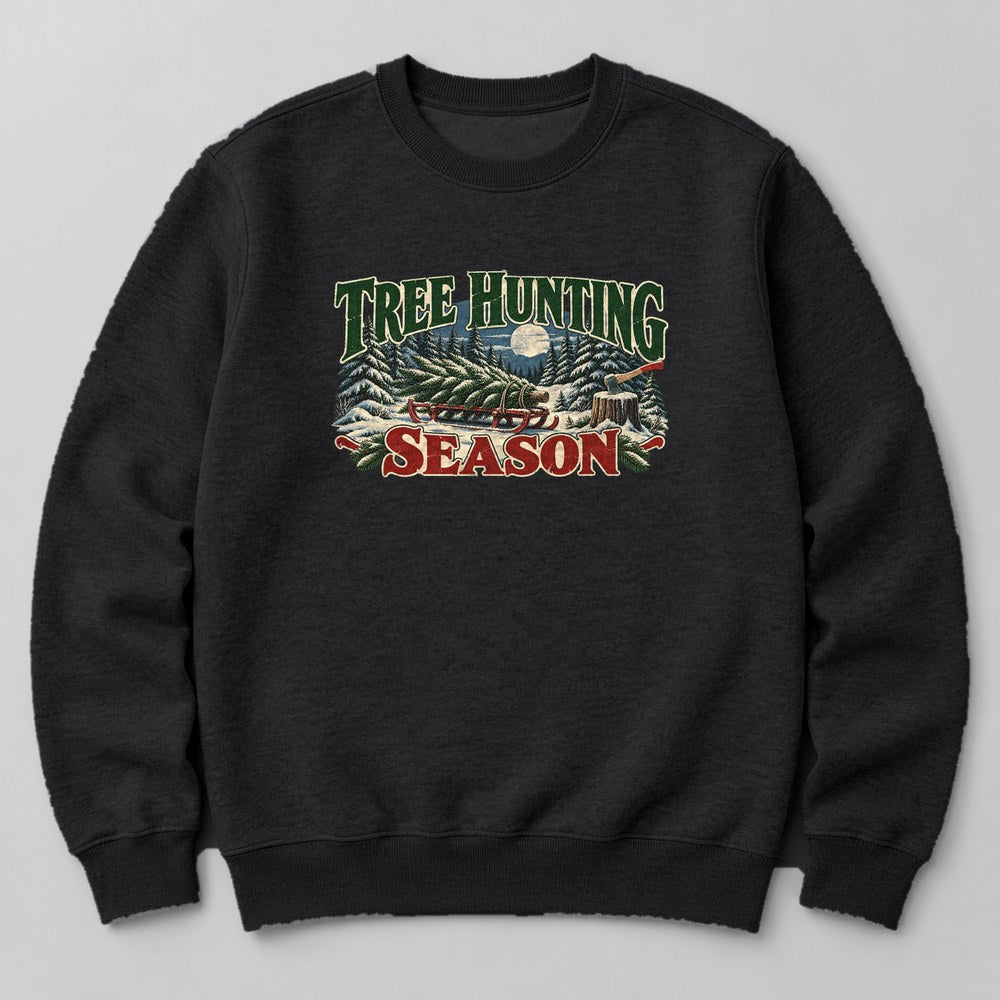 Tree Hunting Season Sweatshirt in Black
