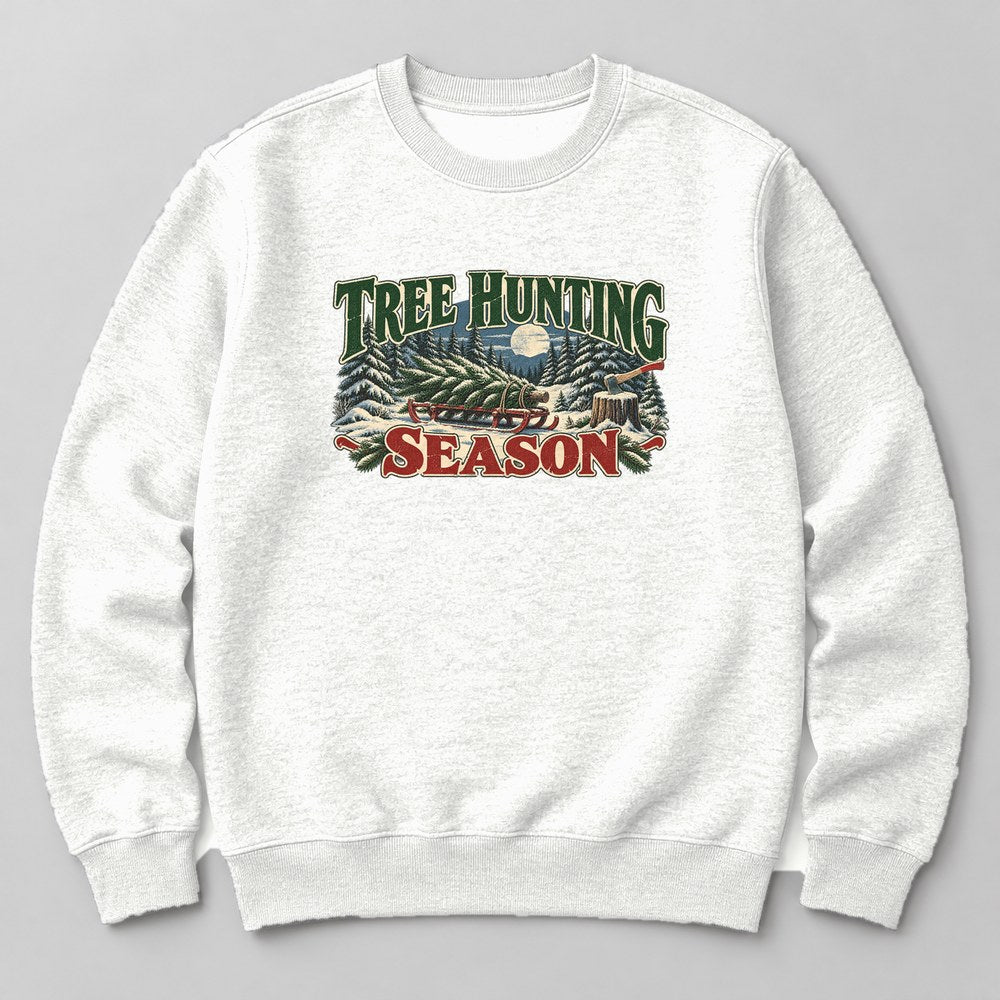 Tree Hunting Season Sweatshirt in White