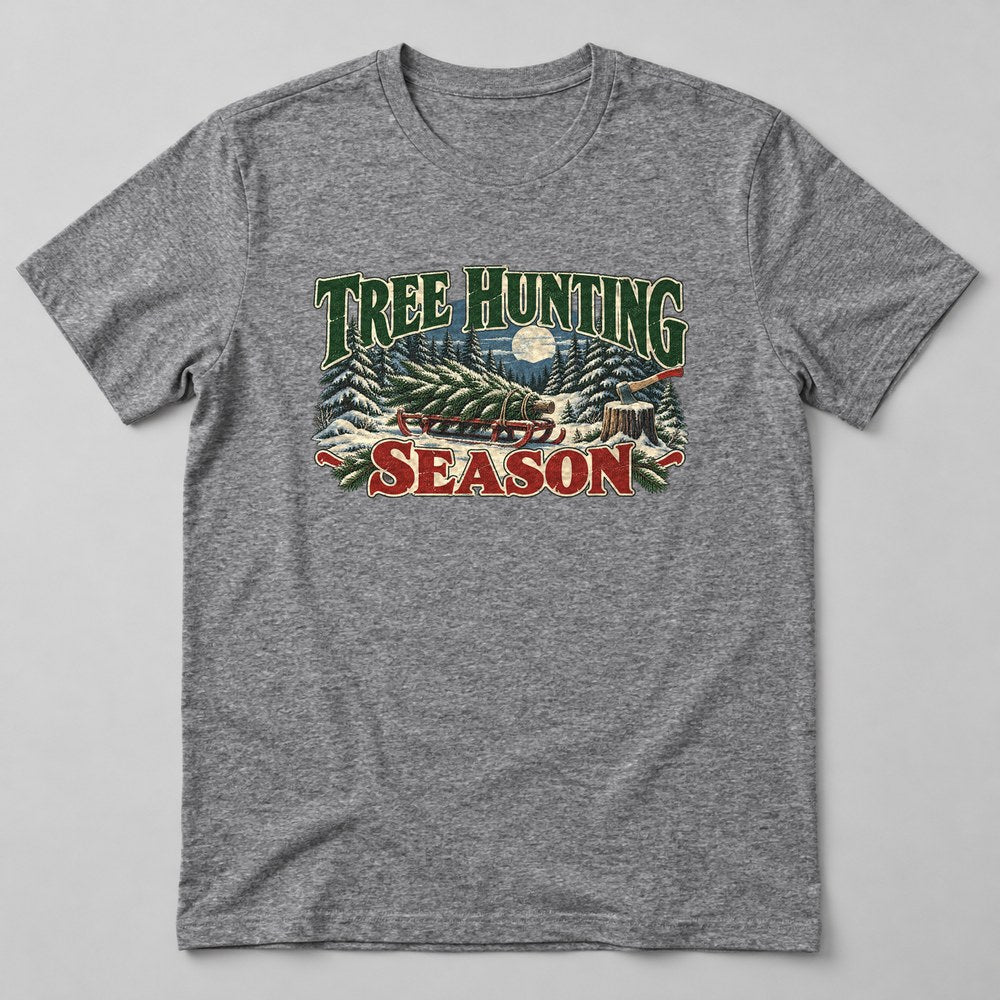 Tree Hunting Season T-Shirt in Heather Grey