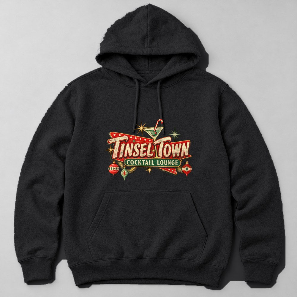 Tinsel Town Cocktail Lounge Hoodie in Black