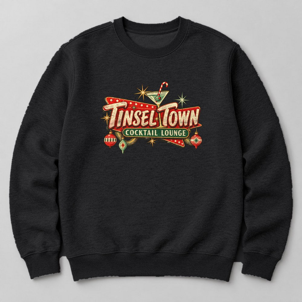 Tinsel Town Cocktail Lounge Sweatshirt in Black