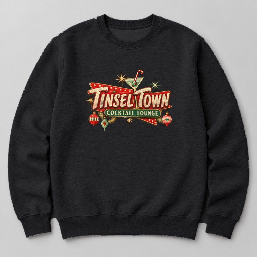 Tinsel Town Cocktail Lounge Sweatshirt in Black