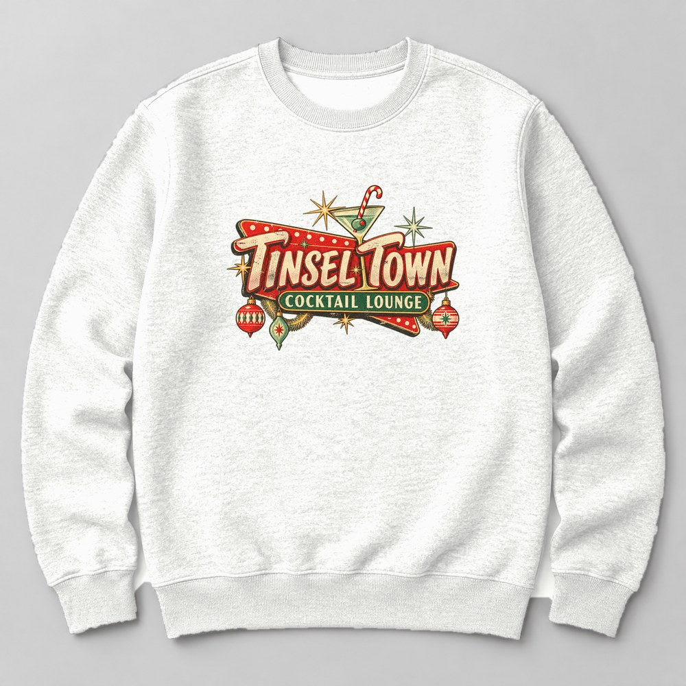Tinsel Town Cocktail Lounge Sweatshirt in White