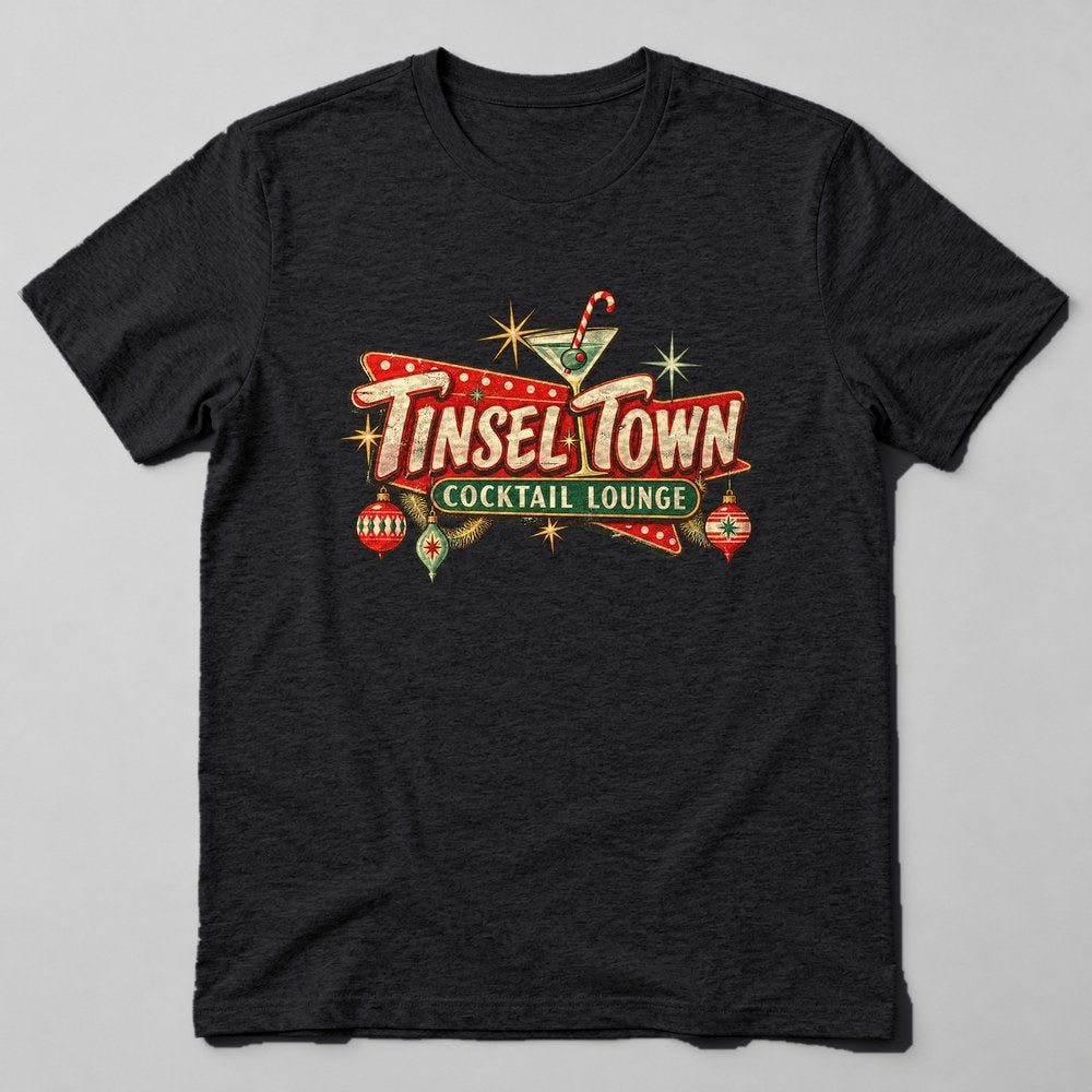Tinsel Town Cocktail Lounge T-Shirt in Black