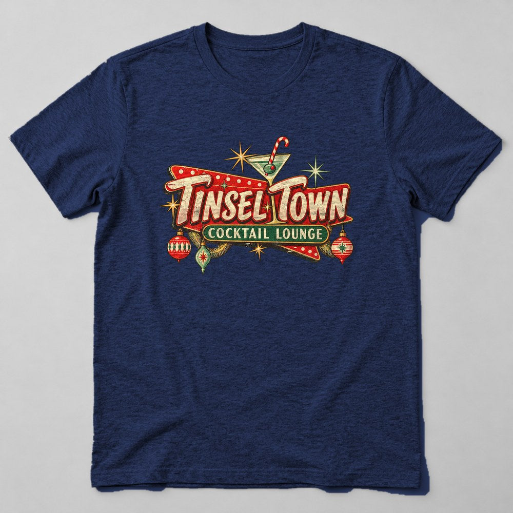 Tinsel Town Cocktail Lounge T-Shirt in Navy