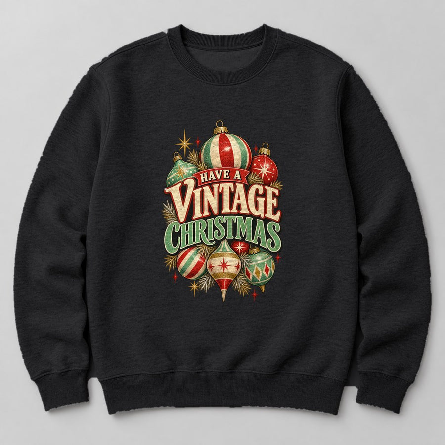 Have a Vintage Christmas Sweatshirt in Black