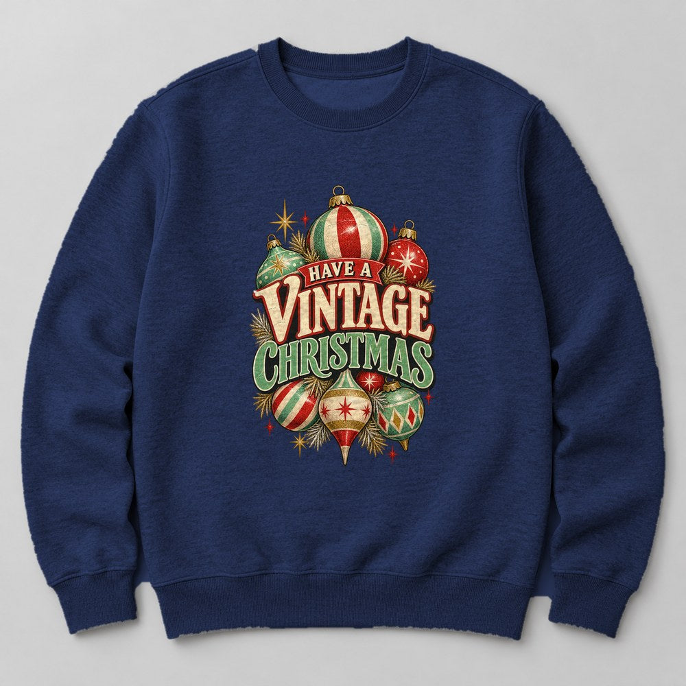 Have a Vintage Christmas Sweatshirt in Navy