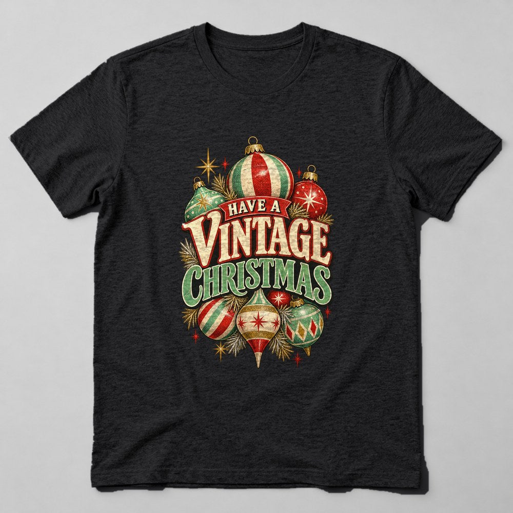 Have a Vintage Christmas T-Shirt in Black