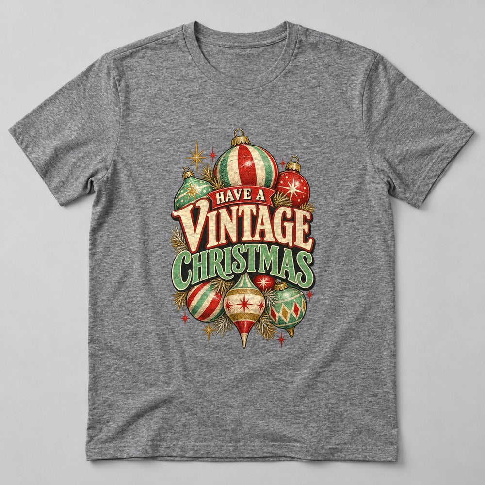 Have a Vintage Christmas T-Shirt in Heather Grey