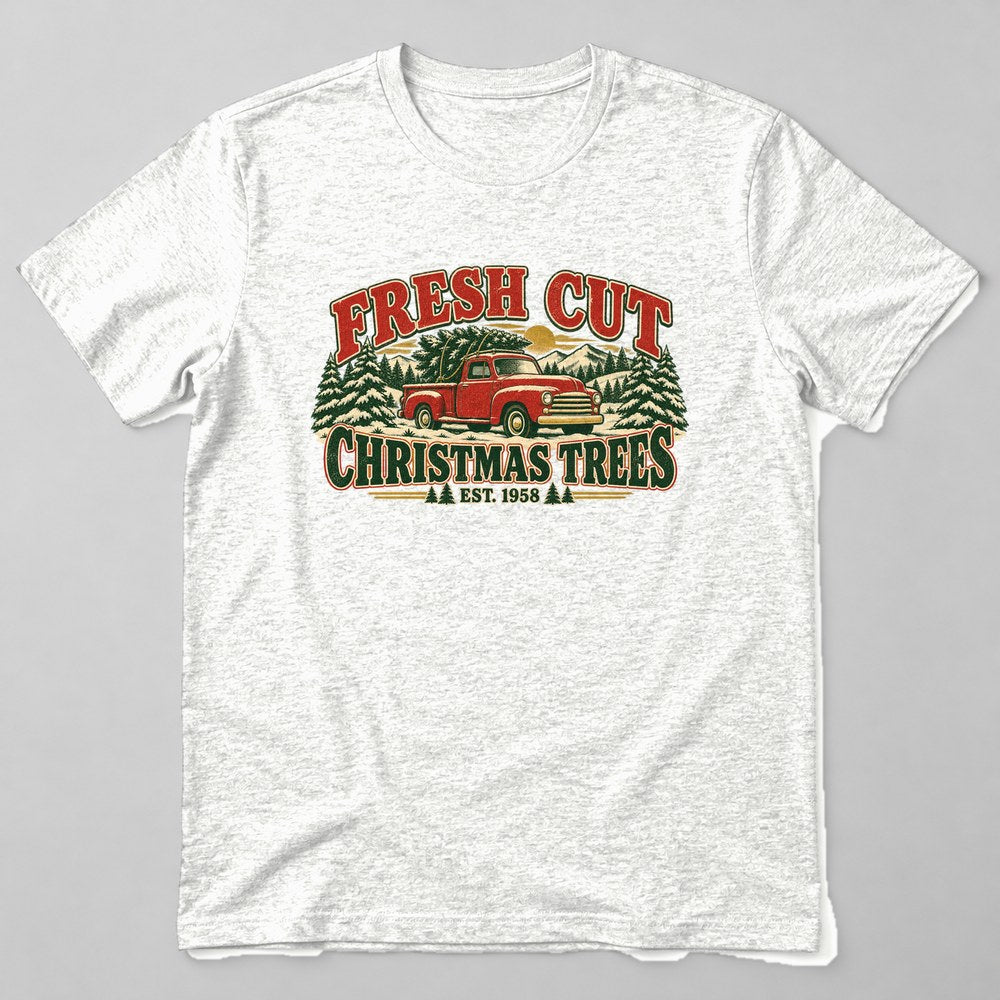 Fresh Cut Christmas Trees Est. 1958 T-Shirt in White