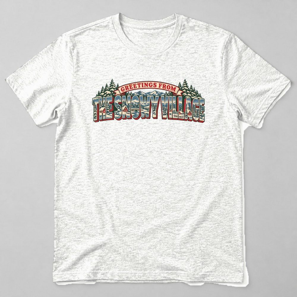 Greetings From the Snowy Village T-Shirt in White