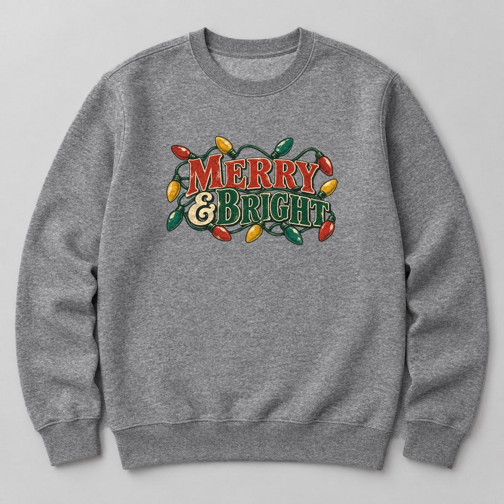 Merry & Bright Sweatshirt in Heather Grey