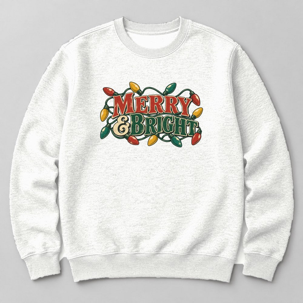 Merry & Bright Sweatshirt in White