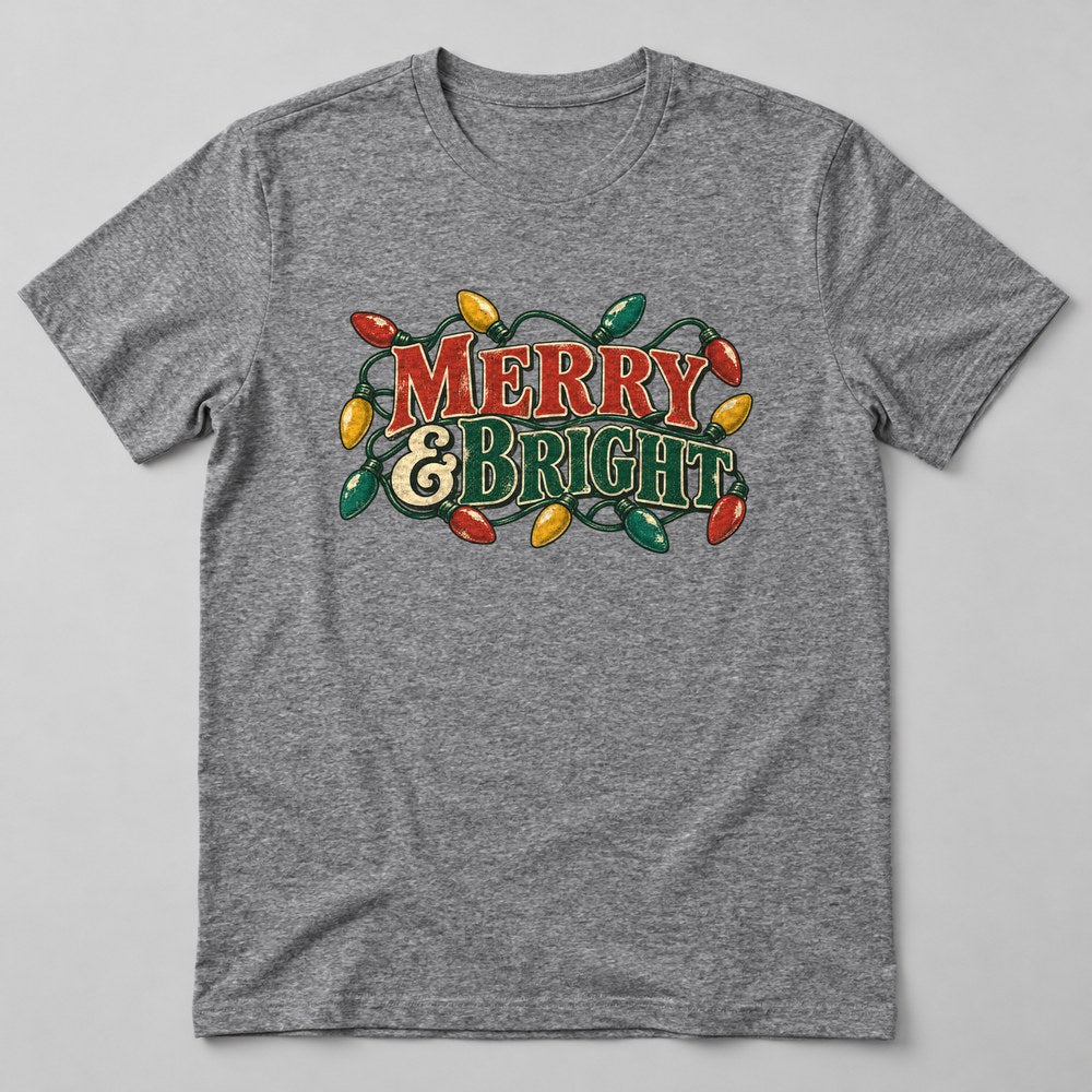 Merry & Bright T-Shirt in Heather Grey