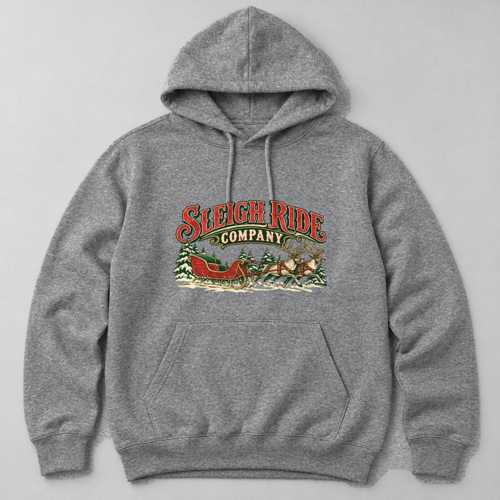 Sleigh Ride Company Hoodie in Heather Grey