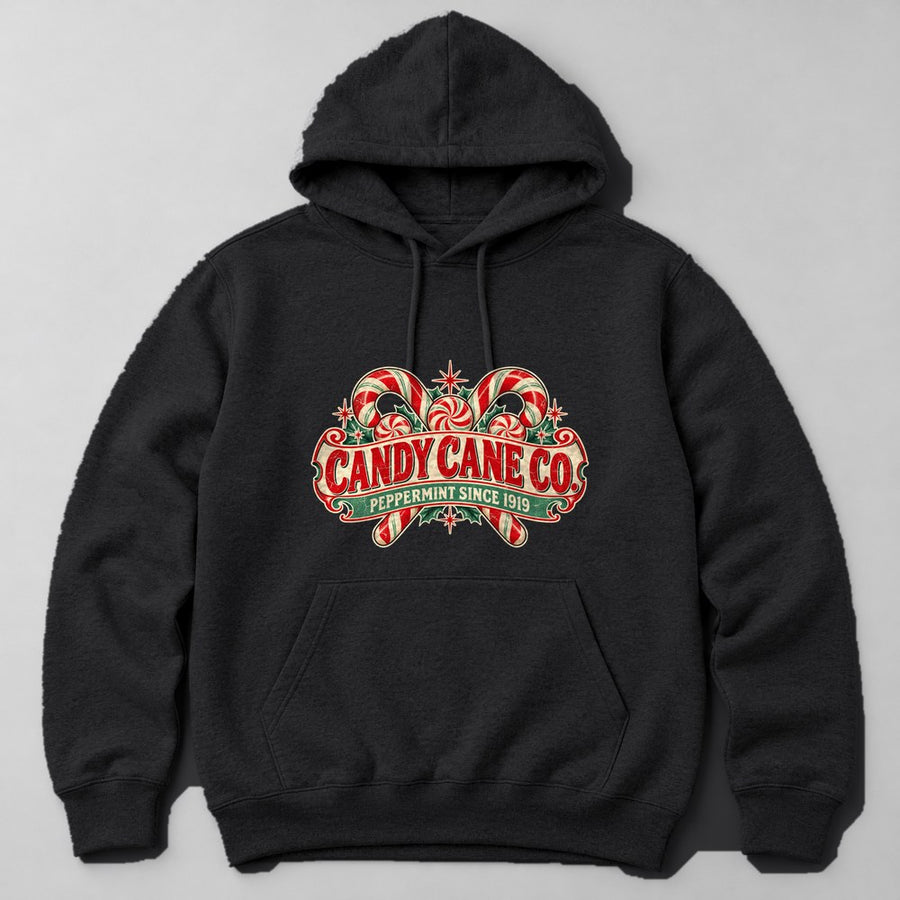 Candy Cane Co. Peppermint Since 1919 Hoodie in Black