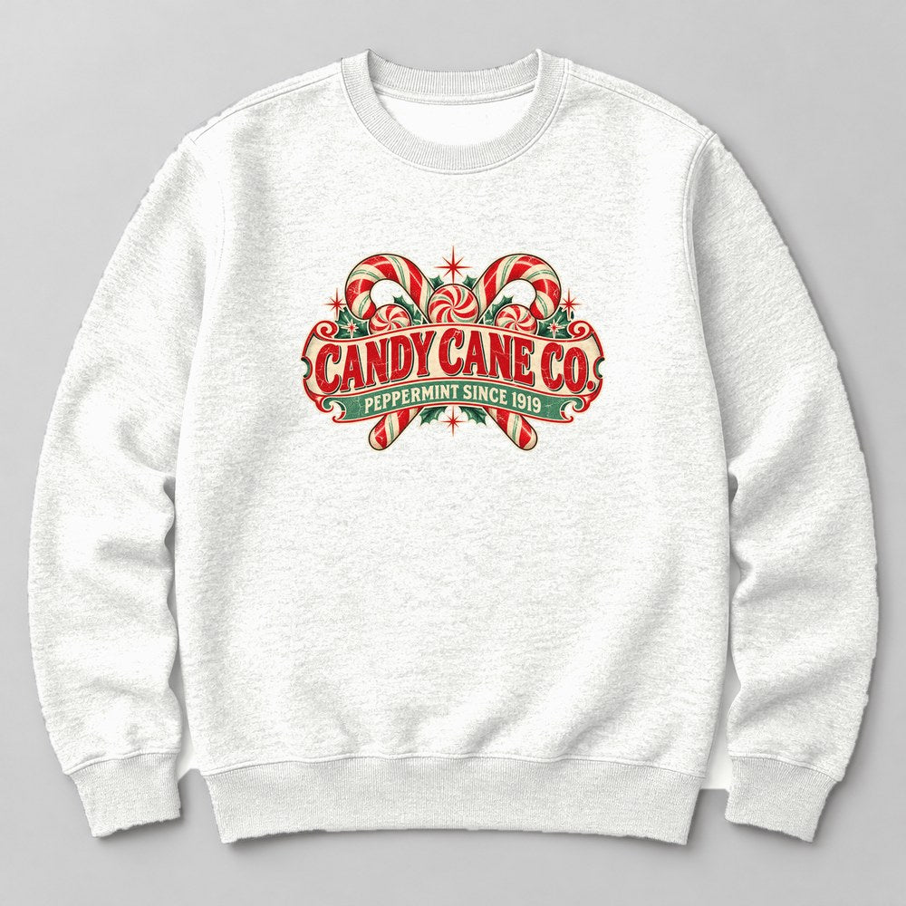 Candy Cane Co. Peppermint Since 1919 Sweatshirt in White