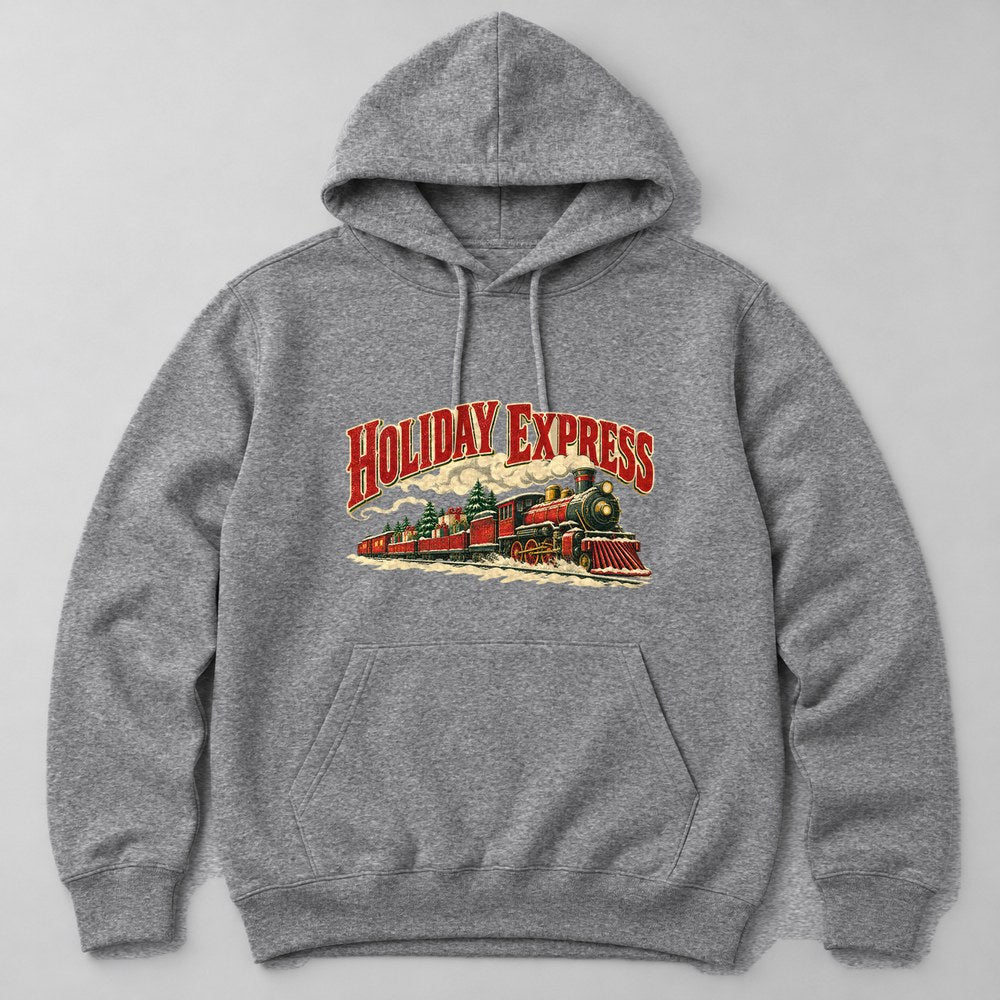 Holiday Express Hoodie in Heather Grey