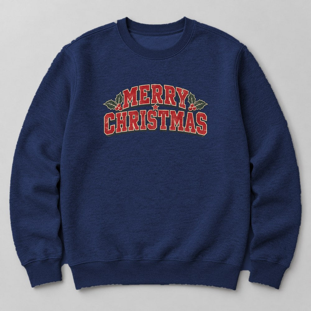 Merry Christmas Sweatshirt in Navy