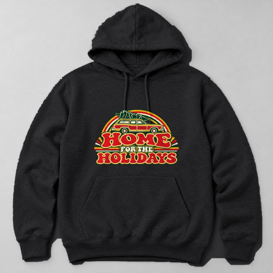 Home for the Holidays Hoodie in Black