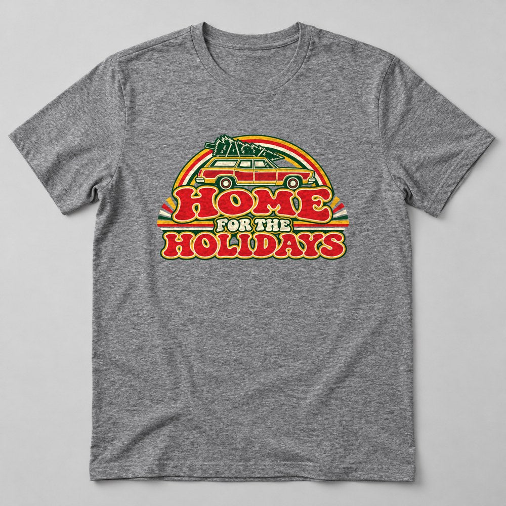 Home for the Holidays T-Shirt in Heather Grey