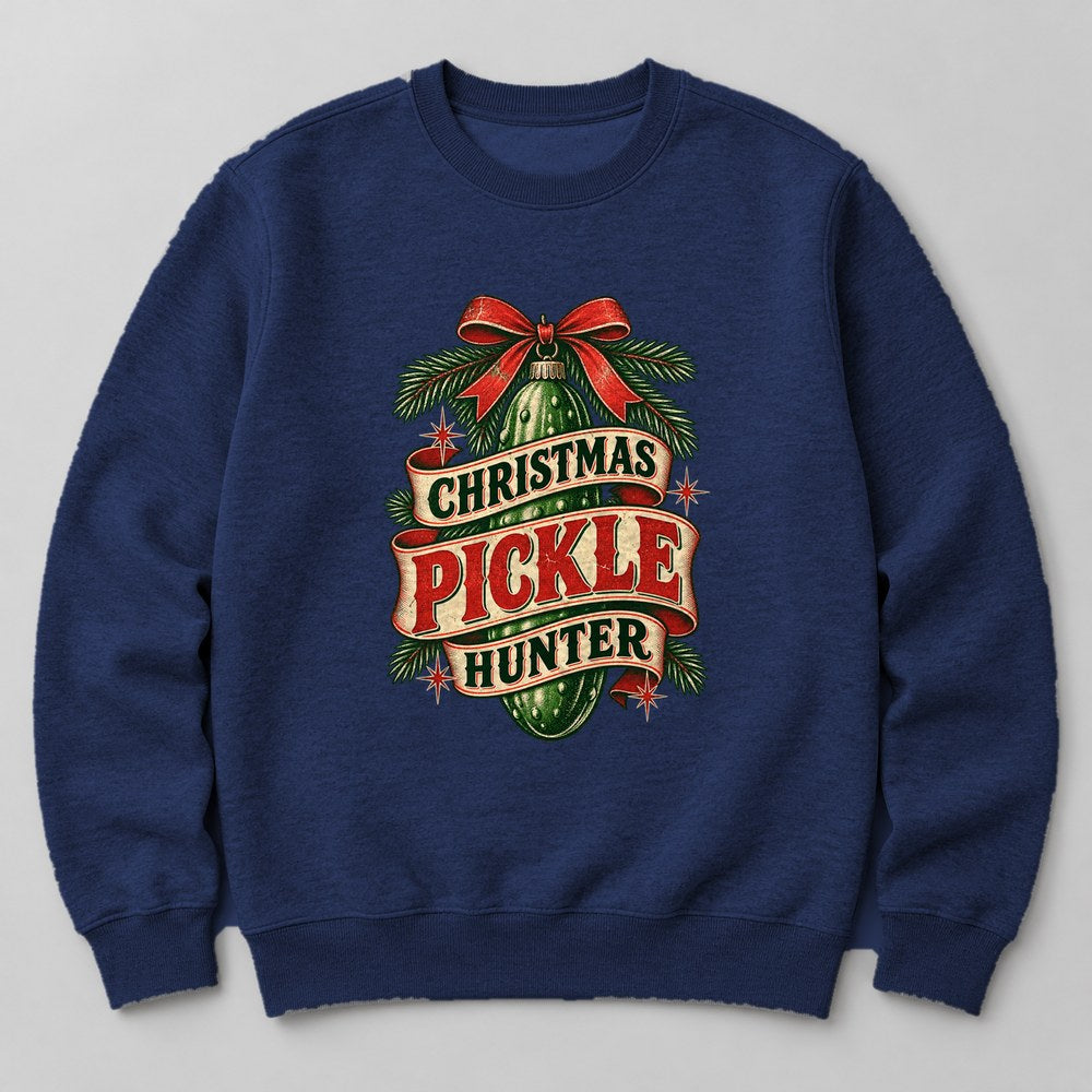 Christmas Pickle Hunter Sweatshirt in Navy
